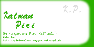 kalman piri business card